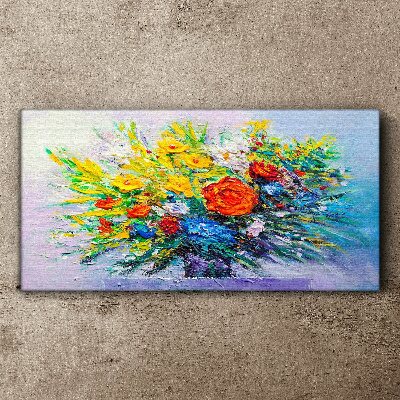 Canvas schilderij Een bloemencompositie in intense kleuren