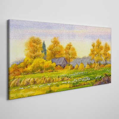 Canvas schilderij Gouden herfst in het landelijke landschap