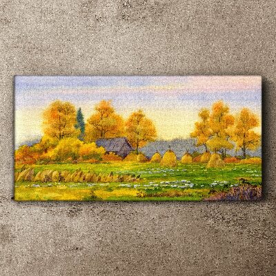 Canvas schilderij Gouden herfst in het landelijke landschap