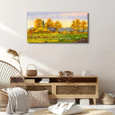 Canvas schilderij Gouden herfst in het landelijke landschap