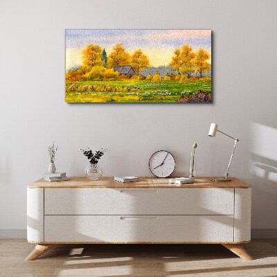 Canvas schilderij Gouden herfst in het landelijke landschap