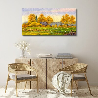 Canvas schilderij Gouden herfst in het landelijke landschap
