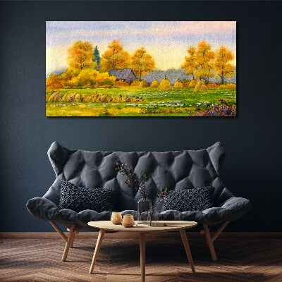 Canvas schilderij Gouden herfst in het landelijke landschap