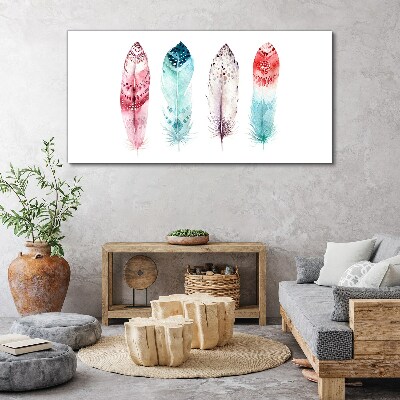 Foto op canvas Veren in pasteltinten