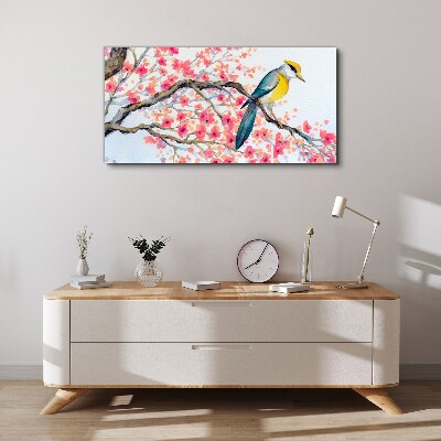 Schilderij op doek Lentevogel op een tak