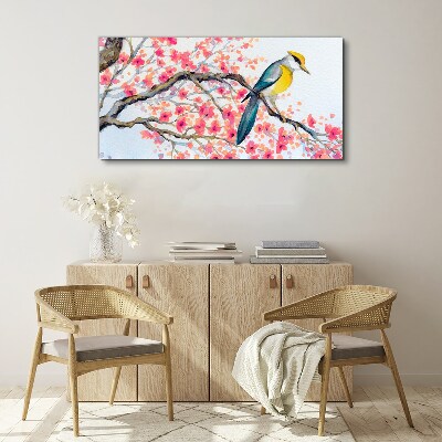 Schilderij op doek Lentevogel op een tak