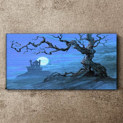 Foto op canvas Kasteel in het maanlicht