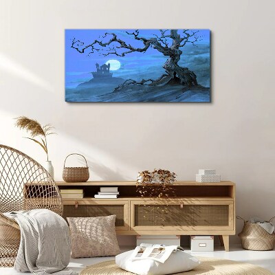 Foto op canvas Kasteel in het maanlicht