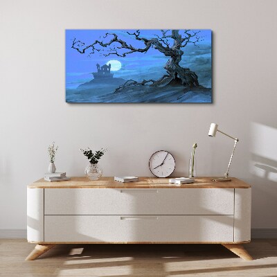 Foto op canvas Kasteel in het maanlicht