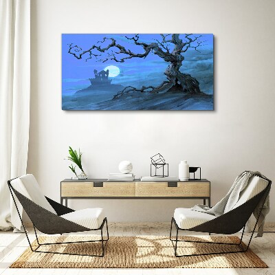 Foto op canvas Kasteel in het maanlicht