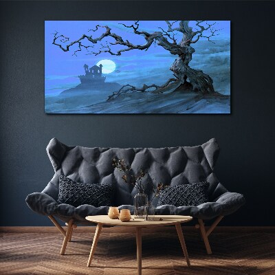 Foto op canvas Kasteel in het maanlicht