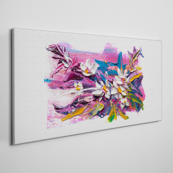 Canvas schilderij Kleurrijke bloemen in een abstracte compositie