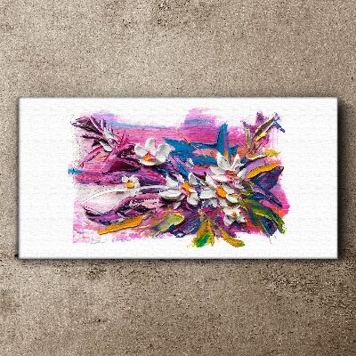 Canvas schilderij Kleurrijke bloemen in een abstracte compositie