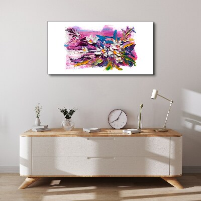 Canvas schilderij Kleurrijke bloemen in een abstracte compositie