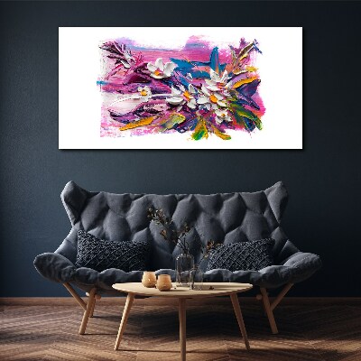 Canvas schilderij Kleurrijke bloemen in een abstracte compositie