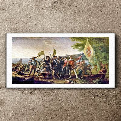 Schilderij op doek Verovering van de Nieuwe Wereld