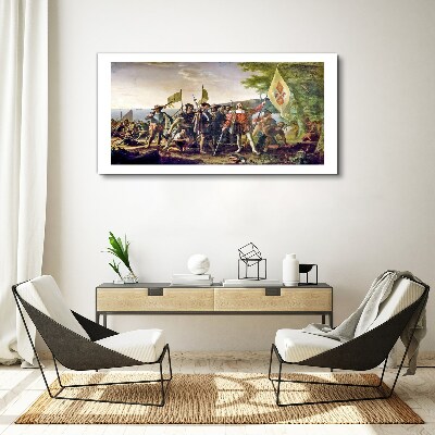 Schilderij op doek Verovering van de Nieuwe Wereld