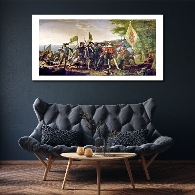 Schilderij op doek Verovering van de Nieuwe Wereld