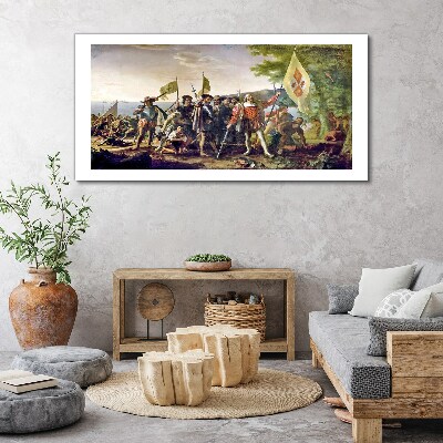 Schilderij op doek Verovering van de Nieuwe Wereld