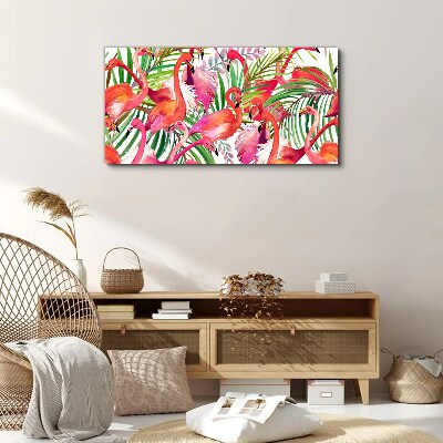 Foto op canvas Flamingo's in een tropisch paradijs