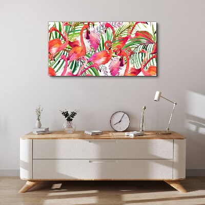 Foto op canvas Flamingo's in een tropisch paradijs