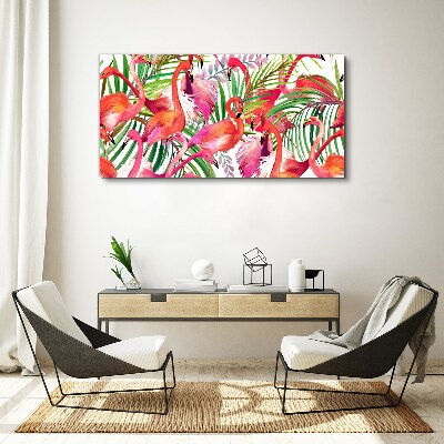 Foto op canvas Flamingo's in een tropisch paradijs