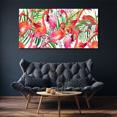 Foto op canvas Flamingo's in een tropisch paradijs