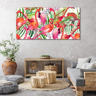 Foto op canvas Flamingo's in een tropisch paradijs