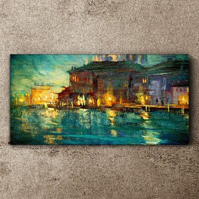 Foto op canvas Avondgloed over het water