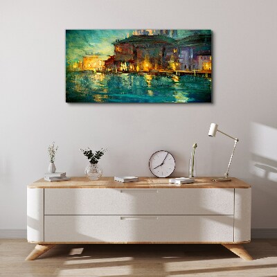 Foto op canvas Avondgloed over het water