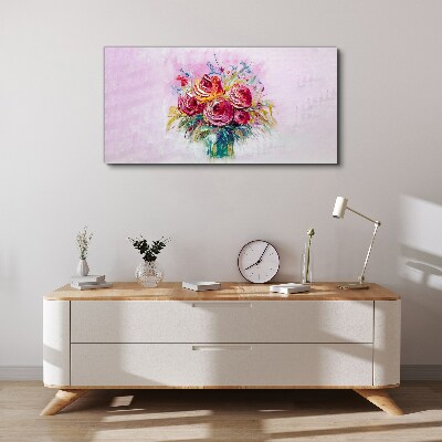 Foto op canvas Roze rozencompositie