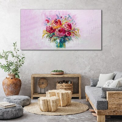 Foto op canvas Roze rozencompositie
