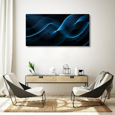 Canvas schilderij Blauwe energiegolven