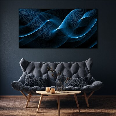 Canvas schilderij Blauwe energiegolven