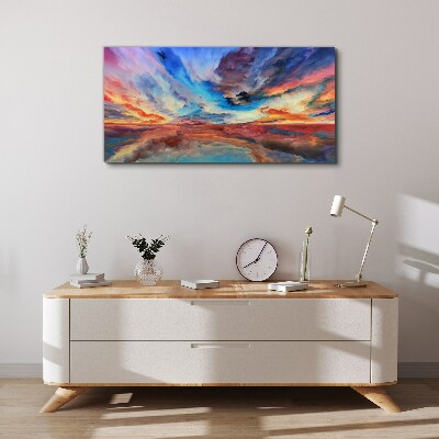 Canvas schilderij Zonsondergang in de kleuren van de lucht