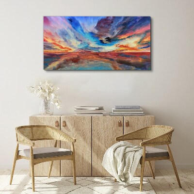 Canvas schilderij Zonsondergang in de kleuren van de lucht