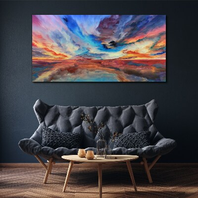 Canvas schilderij Zonsondergang in de kleuren van de lucht