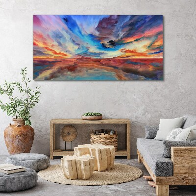 Canvas schilderij Zonsondergang in de kleuren van de lucht