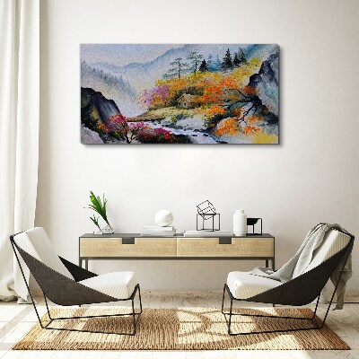Foto op canvas Herfst bergpanorama