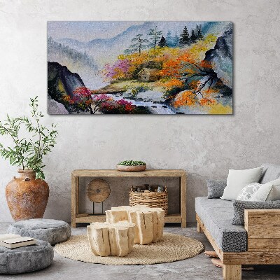 Foto op canvas Herfst bergpanorama