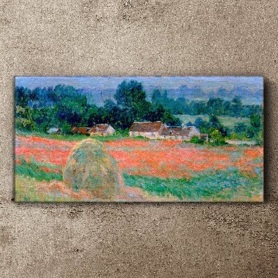 Schilderij op doek Hooiberg in Giverny van Claude Monet