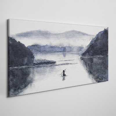 Foto op canvas Een rustige ochtend aan het meer