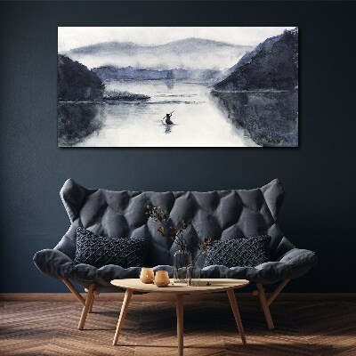 Foto op canvas Een rustige ochtend aan het meer