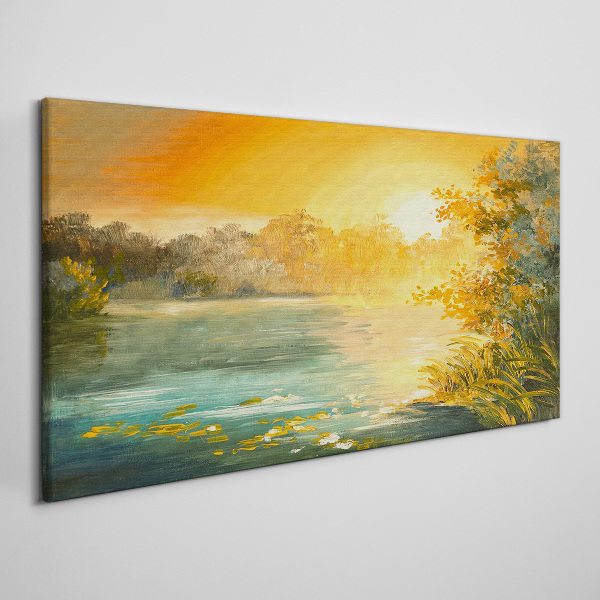 Foto op canvas Gouden uur op de rivier