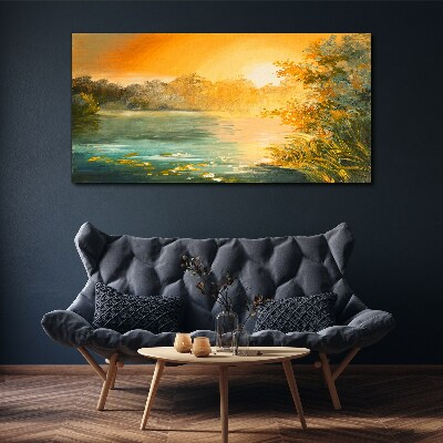 Foto op canvas Gouden uur op de rivier