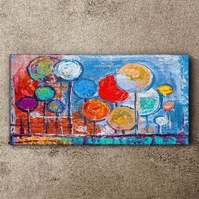 Schilderij op doek Kleurrijke bomen in de wind