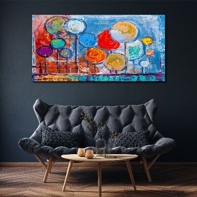 Schilderij op doek Kleurrijke bomen in de wind