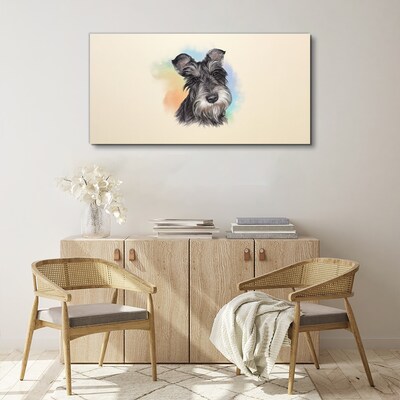 Foto op canvas Portret van een hond in pastelkleuren