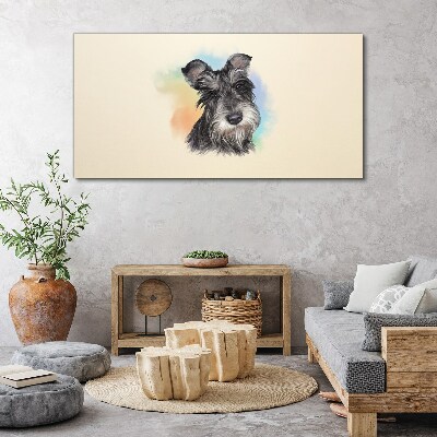 Foto op canvas Portret van een hond in pastelkleuren