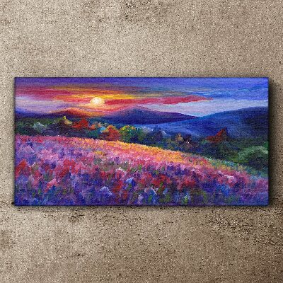 Foto op canvas Landschap in zonsondergangkleuren